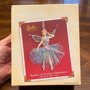 Vintage Hallmark Barbie Fairy Titania Ornament with Blue & Purple Dress